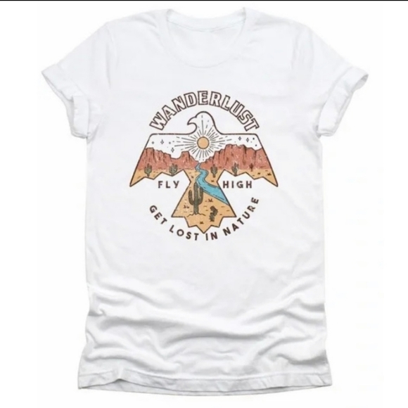 New Bohemian Wanderlust Free Spirit Graphic Short Sleeve T-Shirt Top - Picture 4 of 6